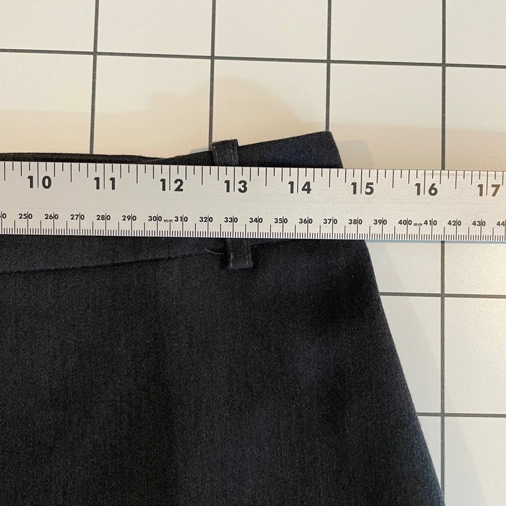 Rodika Zanian Black Virgin Wool Blend Tailored Slim Leg Dress Pants Size 38